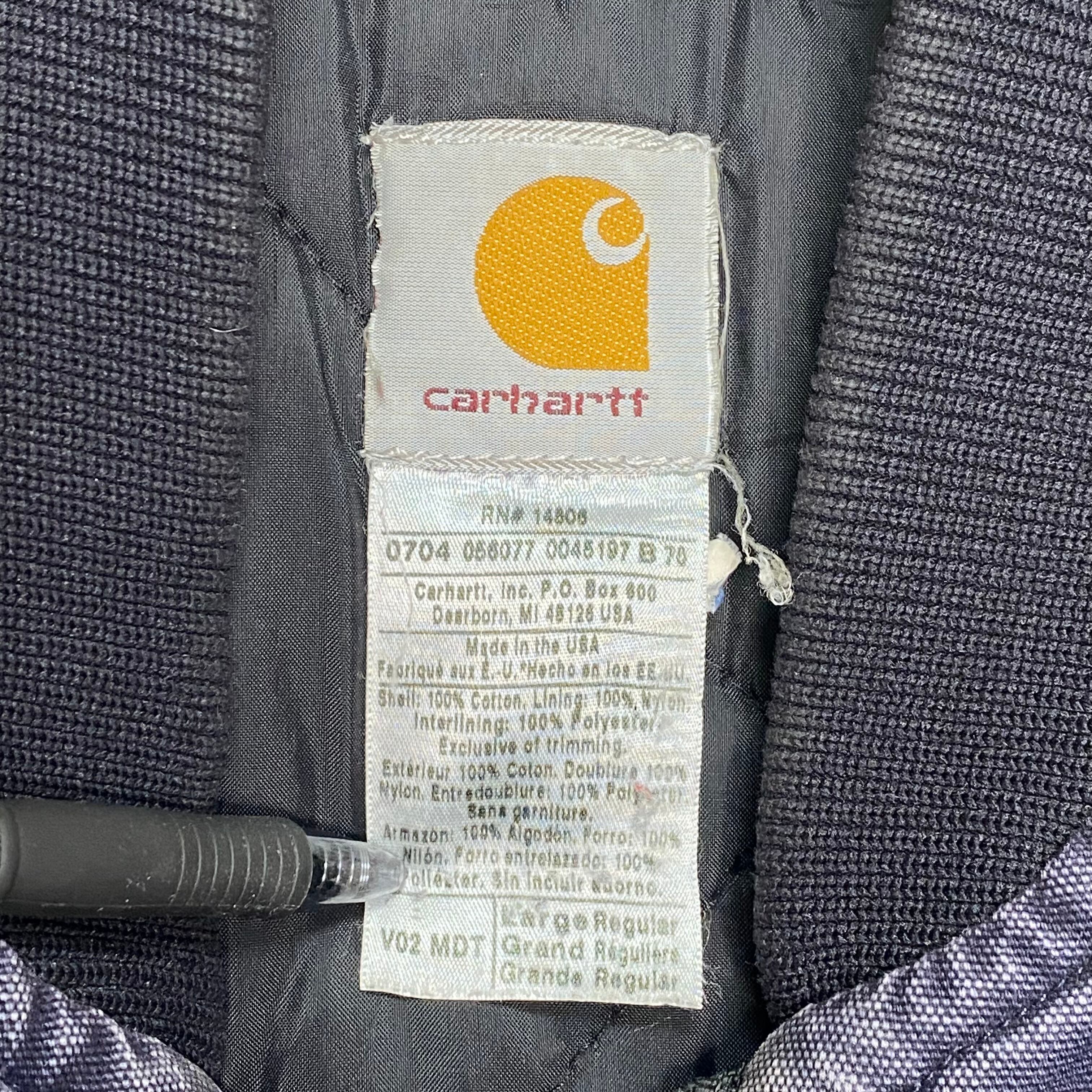 Made in USA】Carhartt ダックベスト L 革パッチ キルティング Made in USA】Carhartt ダックベスト L 革パッチ キルティング