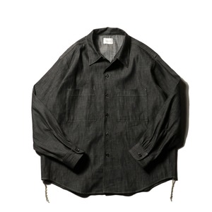 【LAST1】superNova.  Denim big shirt - Rigid denim / Black