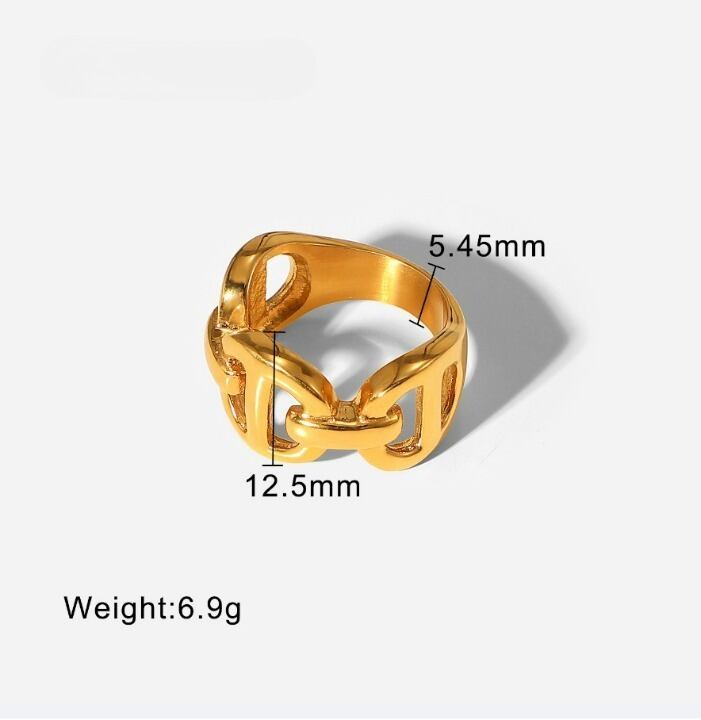 013 Gilded Link Ring｜アンカーチェーン デザイン ゴールド