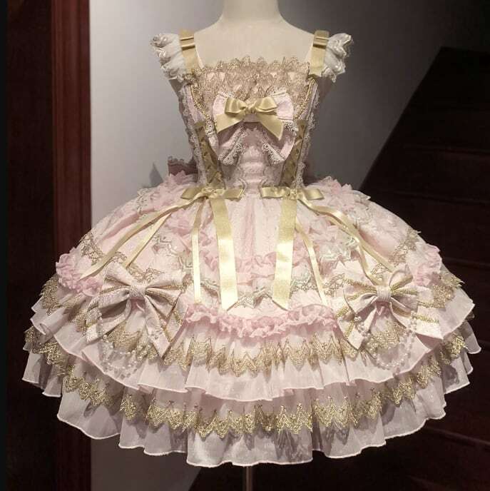 ゴスロリ♡全5カラー バックリボン付き編み上げワンピース wanpi151