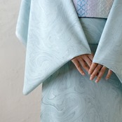 hannari〜瓶覗〜本墨流し柄〜洗えるきもの（シルジェリー）〜