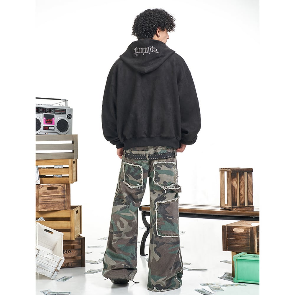 ストリート MT99刺繍スエード ジップパーカー T1892 | wshot