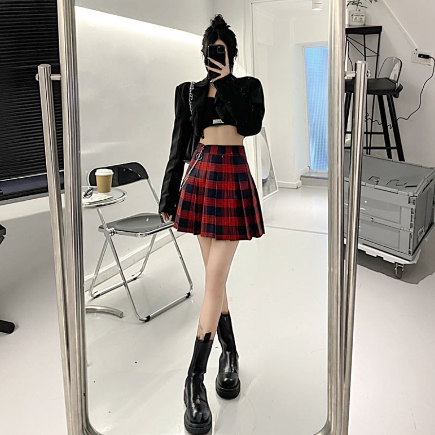 Amouretvie スカート チェック柄 ミニ ハイウエスト Aライン ストリート おしゃれ 韓国ファッション 2399 Amouretvie 韓国系 モード系 個性的ファッションの通販サイト