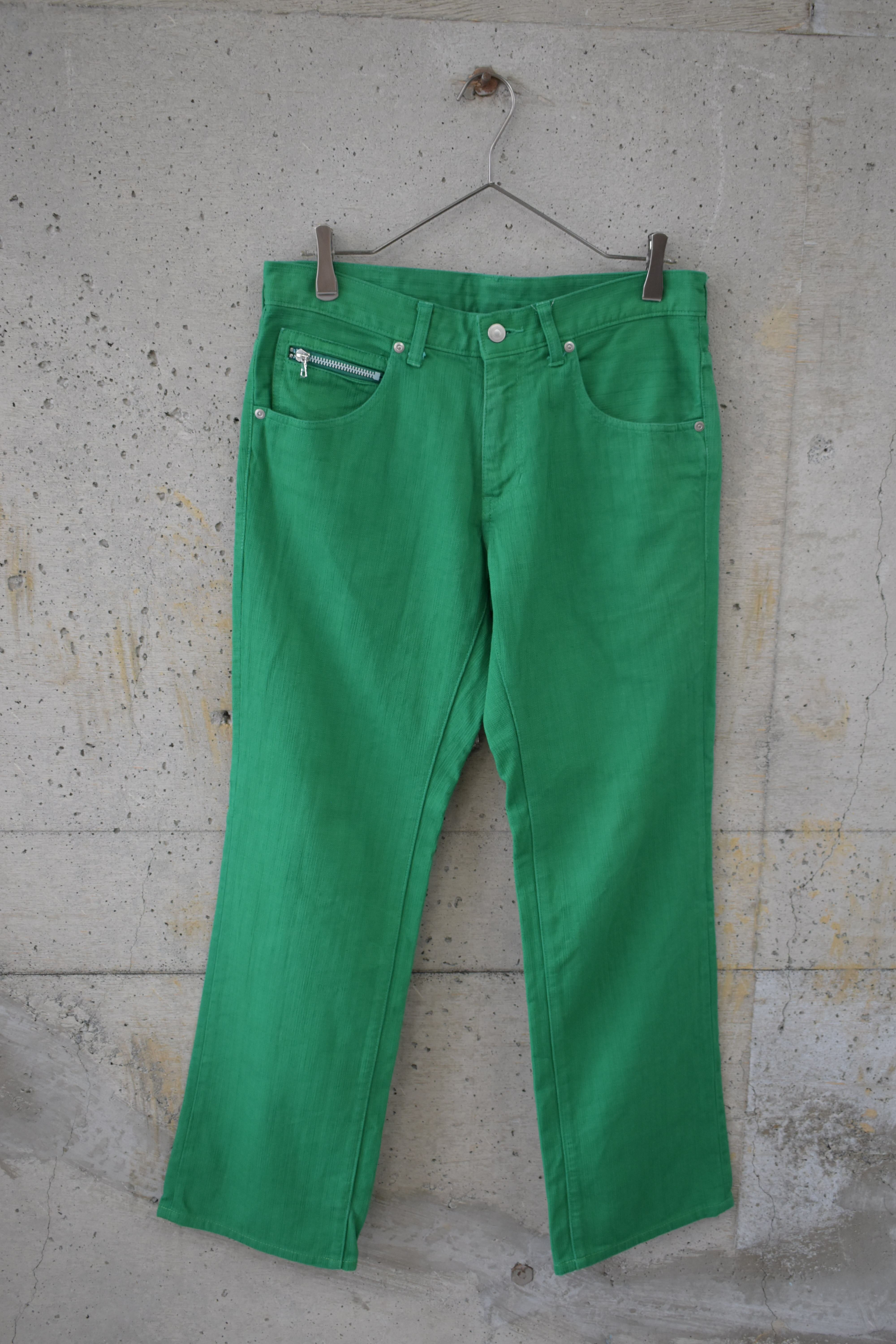 Green zip pants