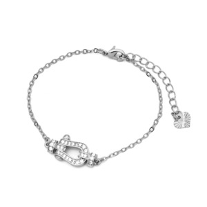 18kgp zirconia horseshoe bracelet【SILVER】