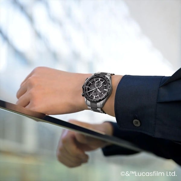 【人気商品】【オリジナルトートバッグ付き】CITIZEN ATTESA シチズン アテッサ ACT Line 世界限定1,400本 STAR WARS The Mandalorian Beskar Model メンズ腕時計 AT8385-55E