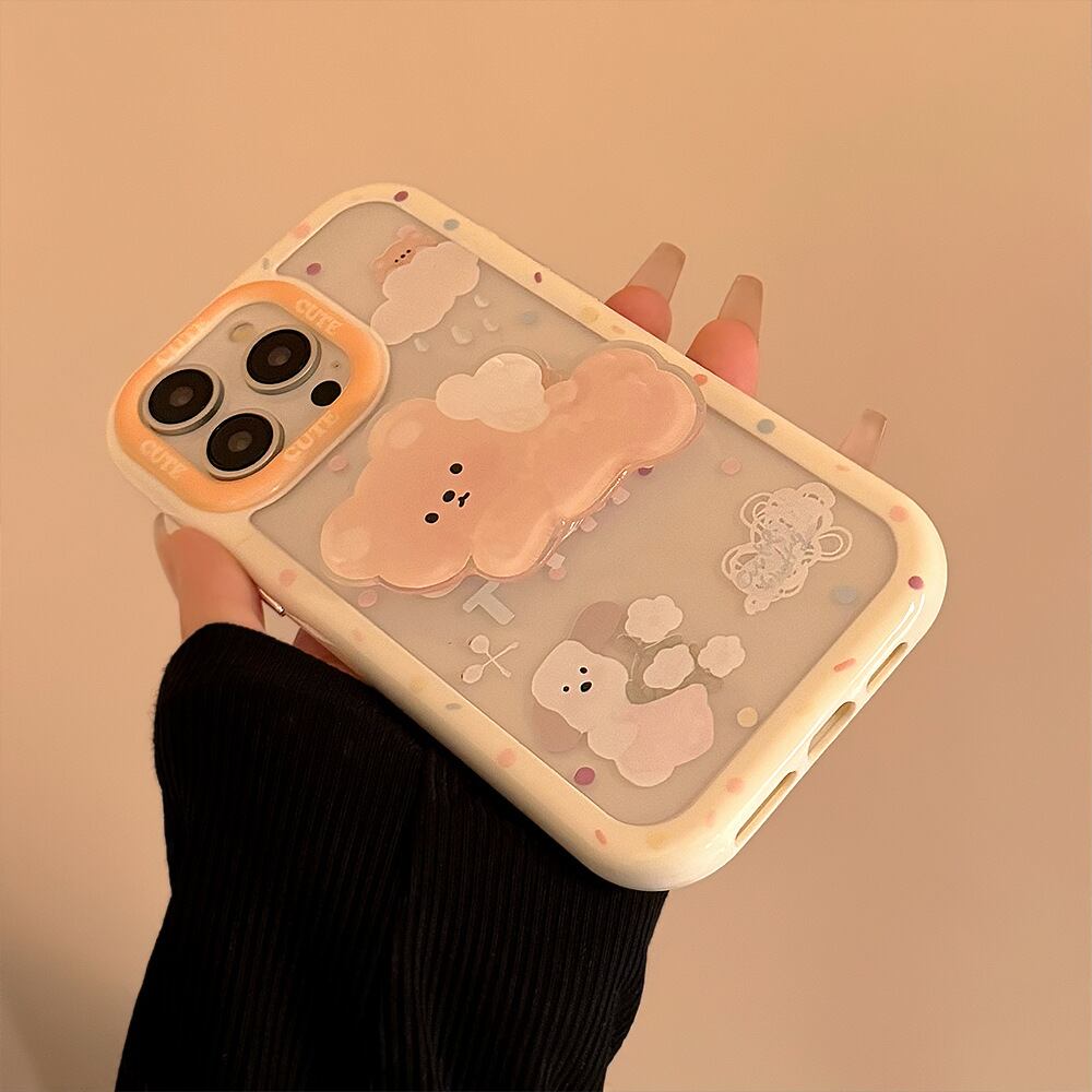 iPhone15対応】天使のテディベアに一目惚れ◎かわいいクマさん クリア