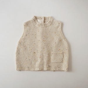 即納 oatmeal．colornep knit vest［90size］