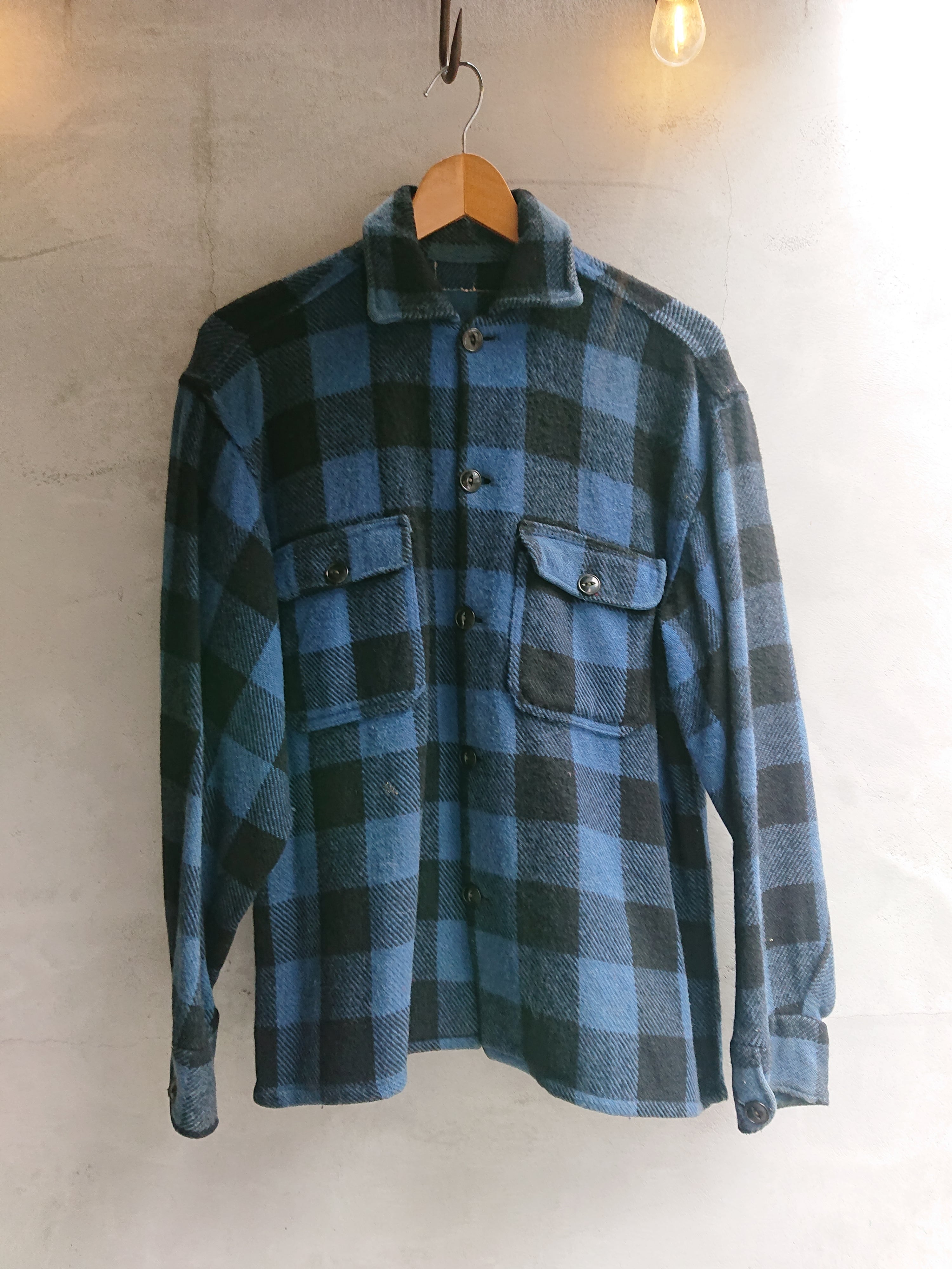 1950~60s BLACK/BLUE CHECK WOOL SHIRTS