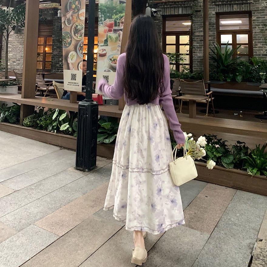 ロングワンピース キャミワンピ カーディガン セット 花柄 清楚 ロング