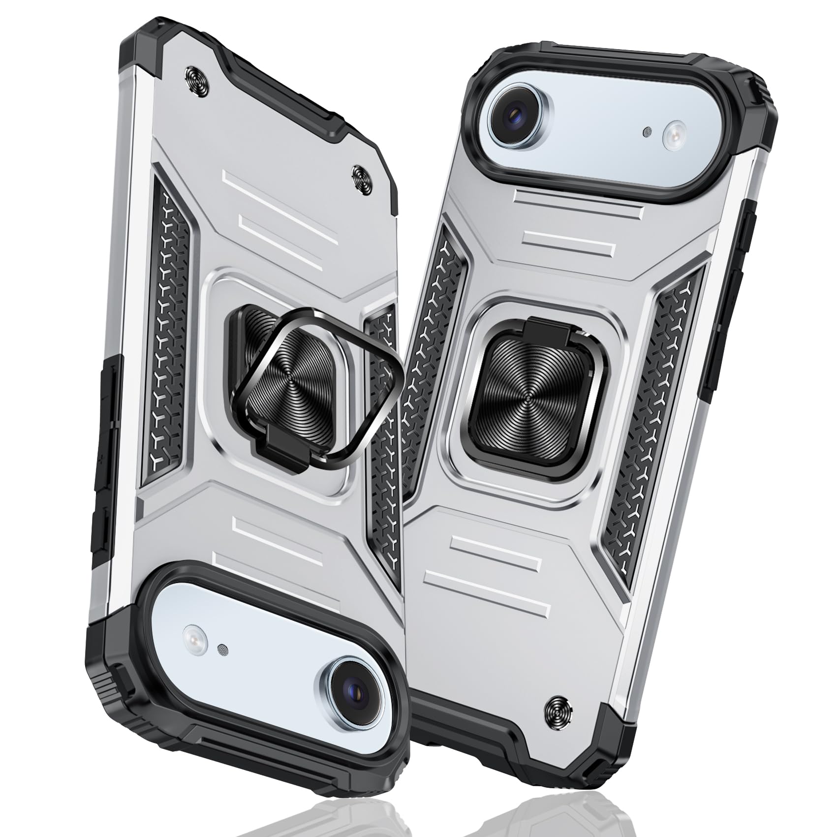 TMUJWS 対応 iPhone Air 用ケース リング 衝撃吸収 耐衝撃 TPU+PCバンパー 二重構造 米軍MIL規格 全面保護