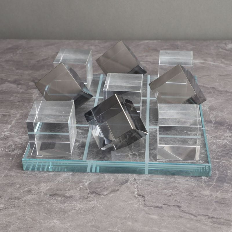 インテリアオブジェ クリスタルキューブ ミラーオブジェ モダンアート