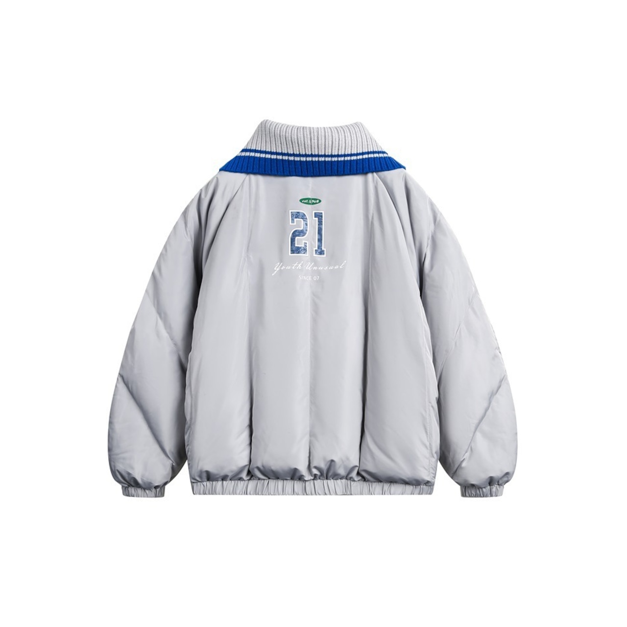 【暖かさUP】ストリート 取り外し可能なニットカラー 中綿ジャケット T1938