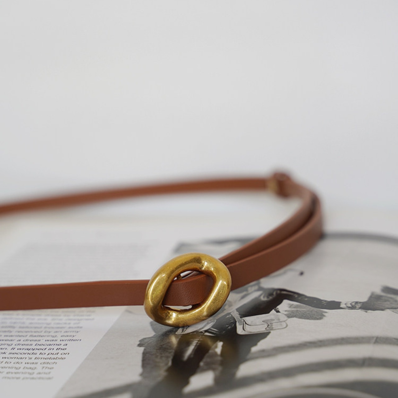 Metal buckle slim casual belt 【2color】 T4417