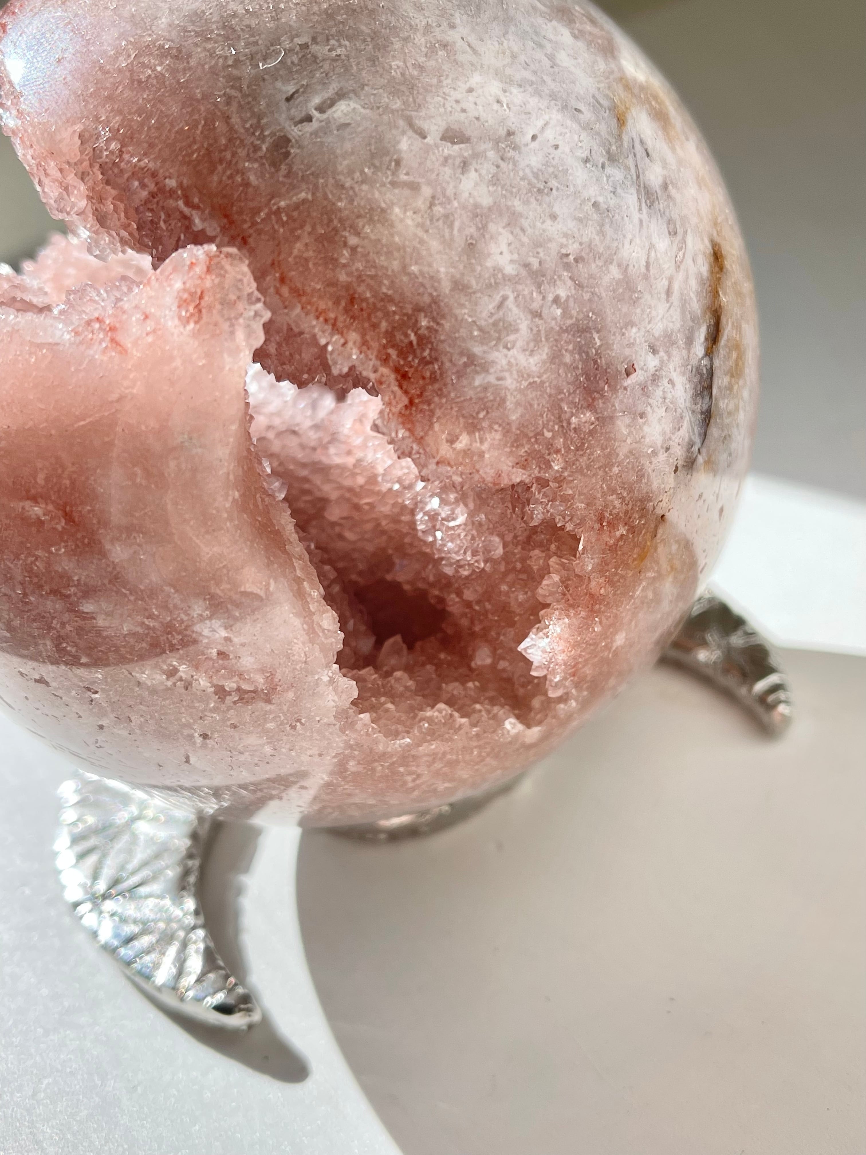 ピンクアメジスト笑口スフィア10.5cm/ pink amethyst smiling sphere10.5cm