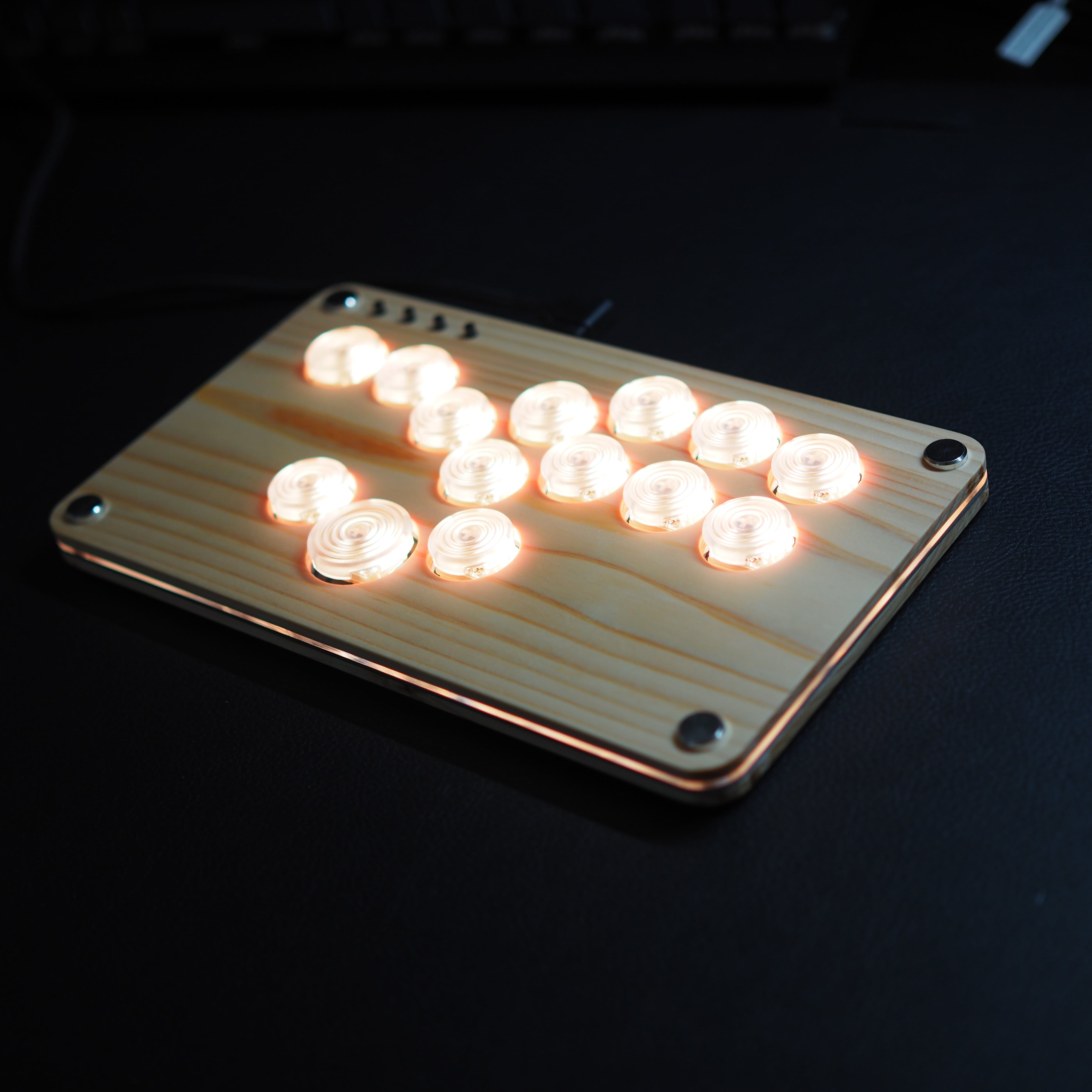 LED】アクリルミニレバーレス14ボタン ブラック | SPIKE SHOP