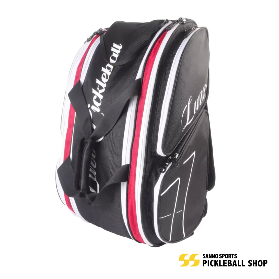 LUZZ PICKLEBALL Outdoor Sports Pickleball Backpack Black and Red ピックルボールバック