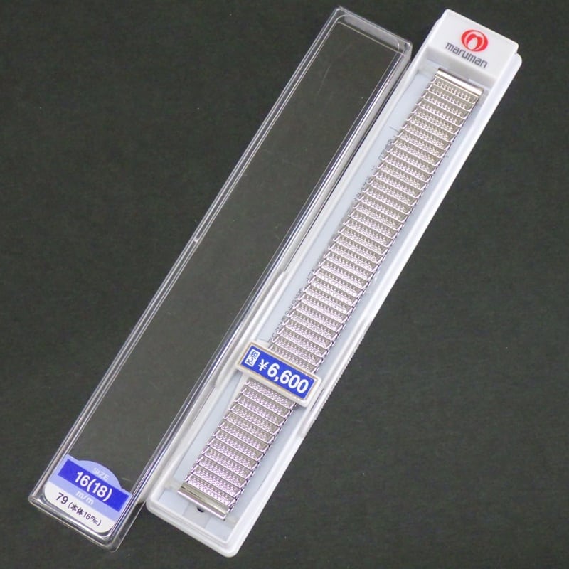Maruman マルマン 時計ベルト ステンレスバンド 16mm (付属: 直カン