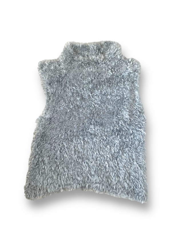 Shaggy design sleeveless knit top