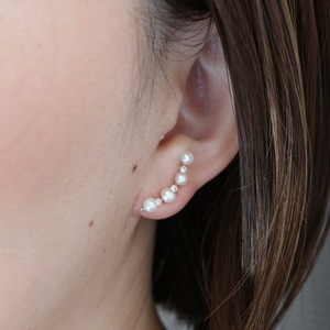 淡水パール×ジルコニアストーンイヤーカフ