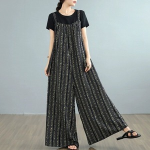 DESIGN STRIPE A-LINE WIDE LEG STRAP JUMPSUIT 1color M-14151