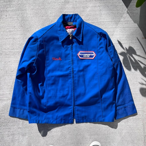 Circa 80's "Unitog" Uniform Shop Mechanic Winter Jacket/44/Bliue/All American Coop