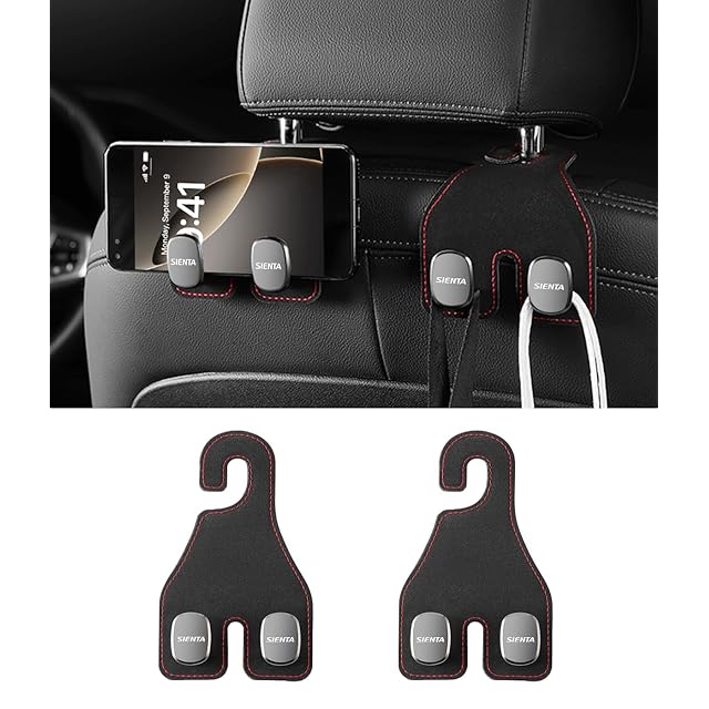 シエンタ専用】車用 シートフック SIENTA 専用ロゴ ヘッドレストフック
