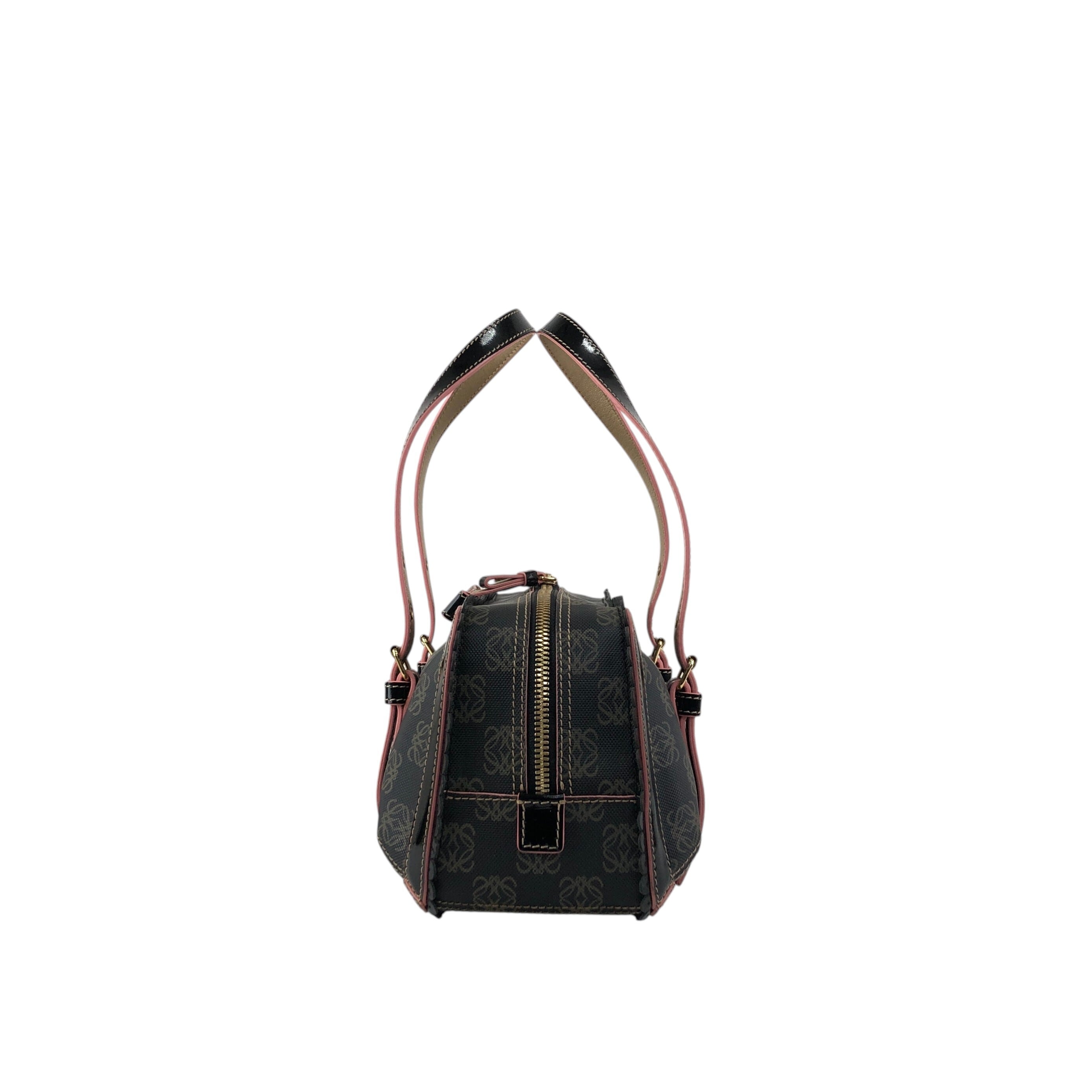 LOEWE ロエベ ハンドバッグ ブラック アナグラム PVC ボストンバッグ