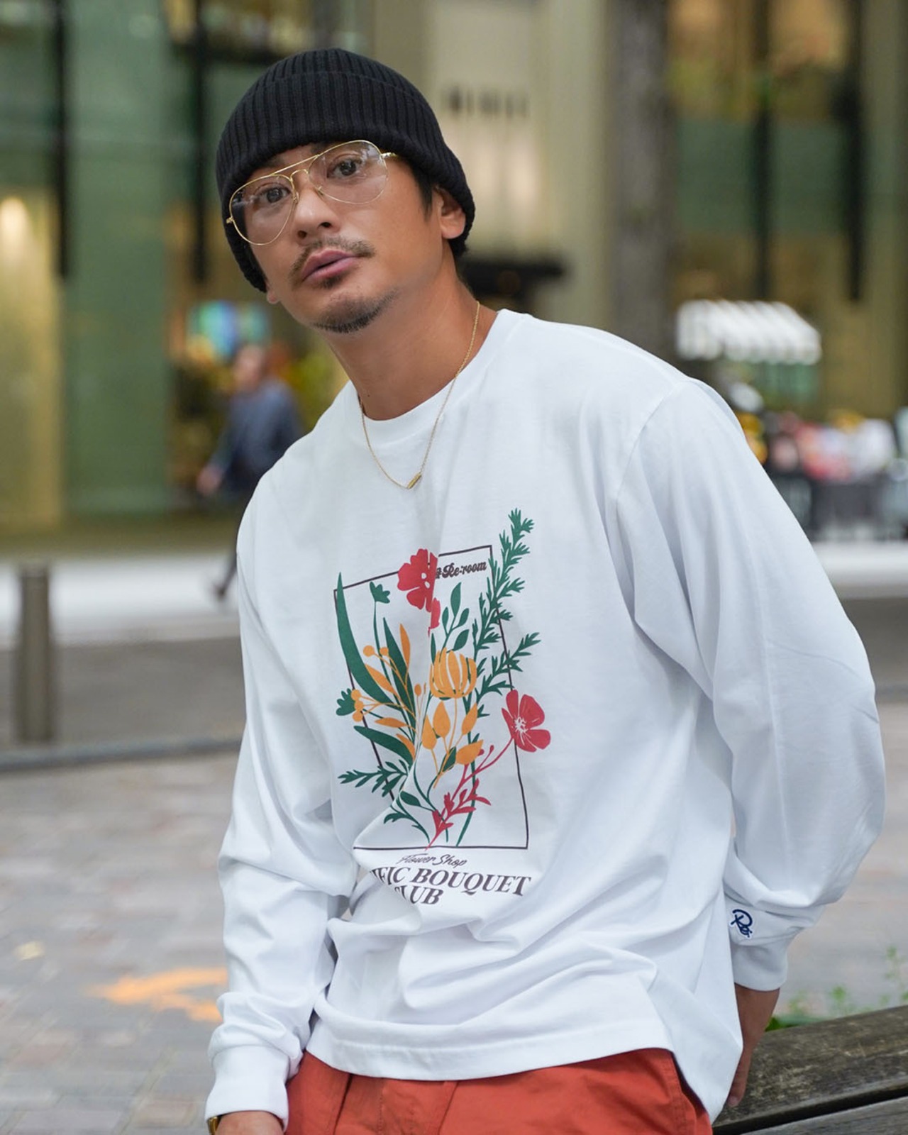 【#Re:room】FLOWER SHOP PRINT LONG SLEEVE［REC925］