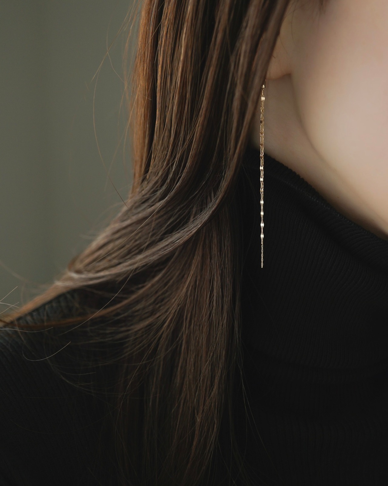 チェーンピアス-長さ4種／K18YG