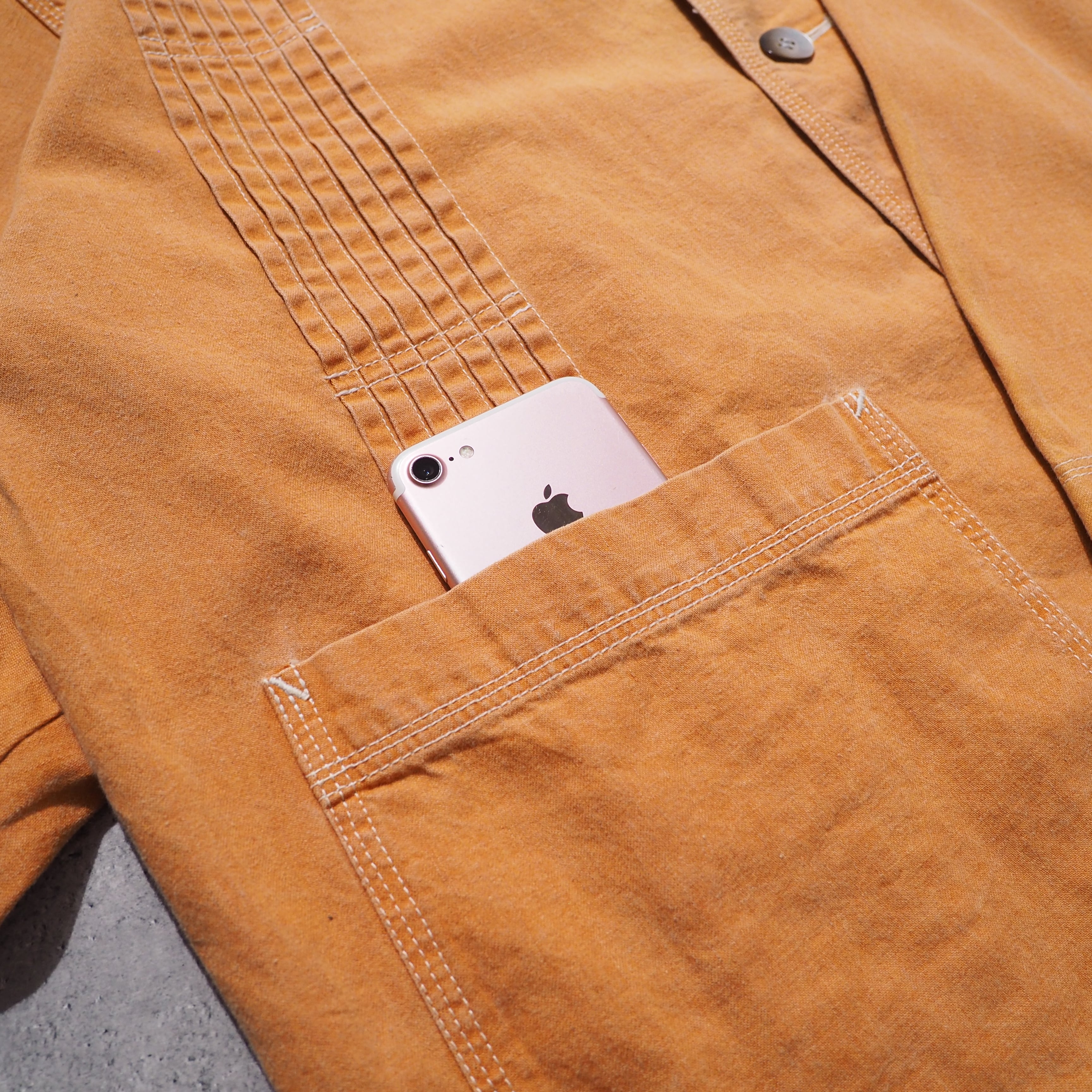 1990s " HAI SPORTING GEAR - ISSEY MIYAKE " Orange Pleats Design Vintage Loose Jacket