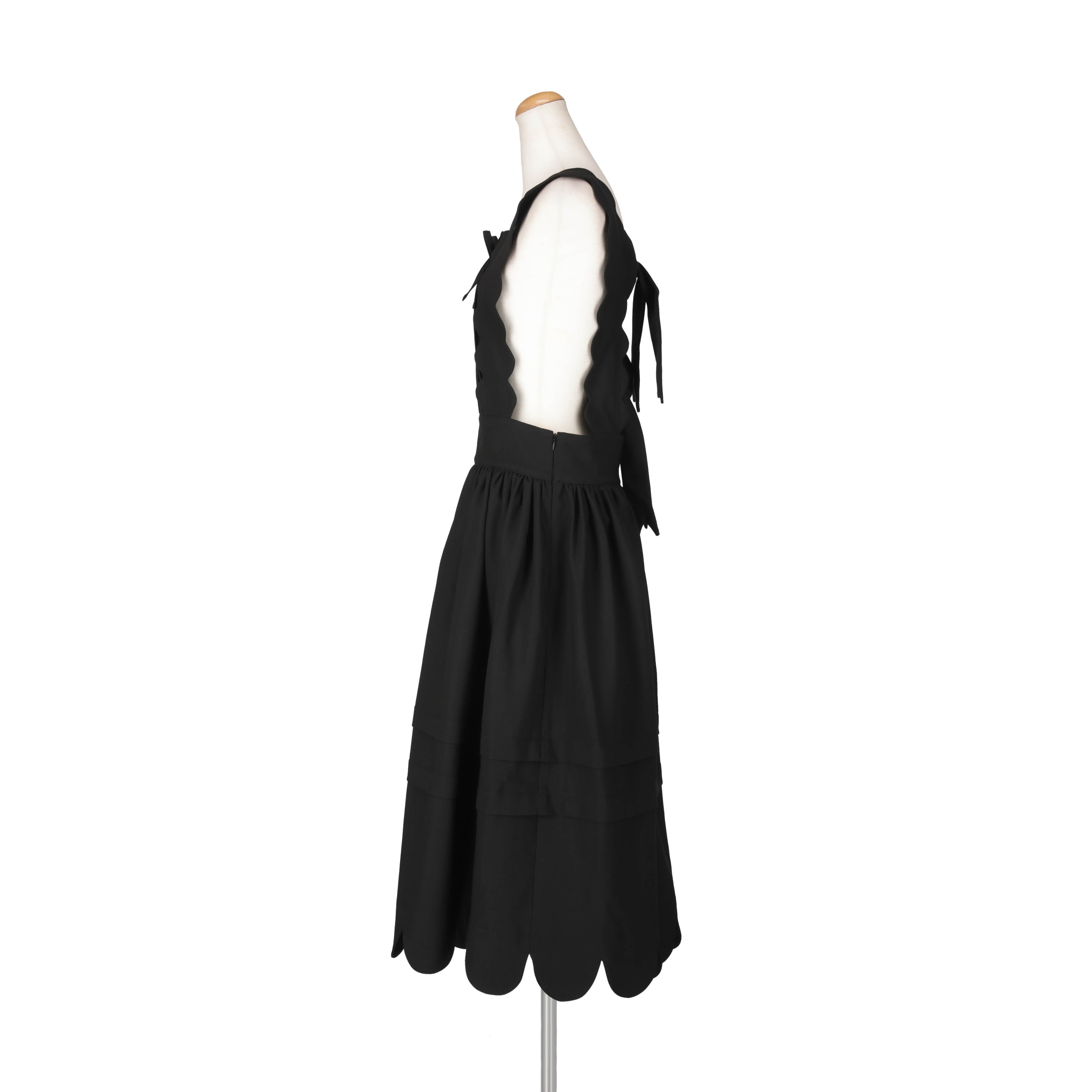 スカラップジャンパースカート BLACK