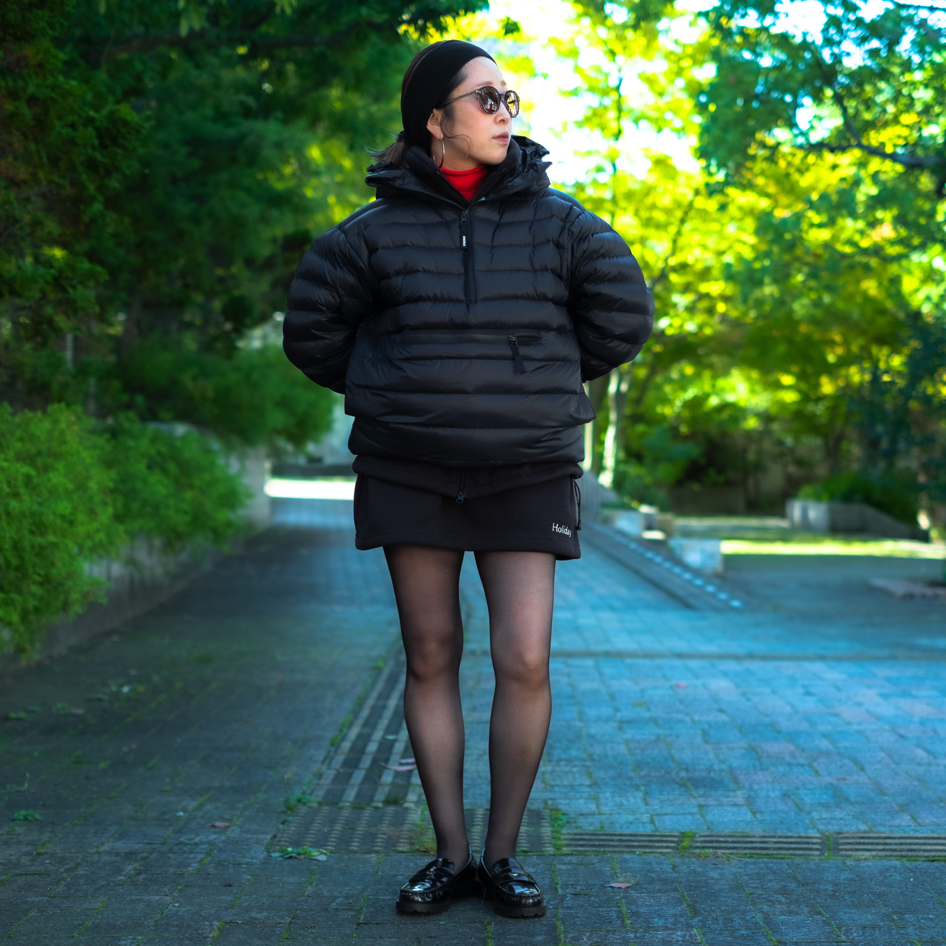 送料無料] 【HOLIDAY】 packable down anorak (black) | olaf