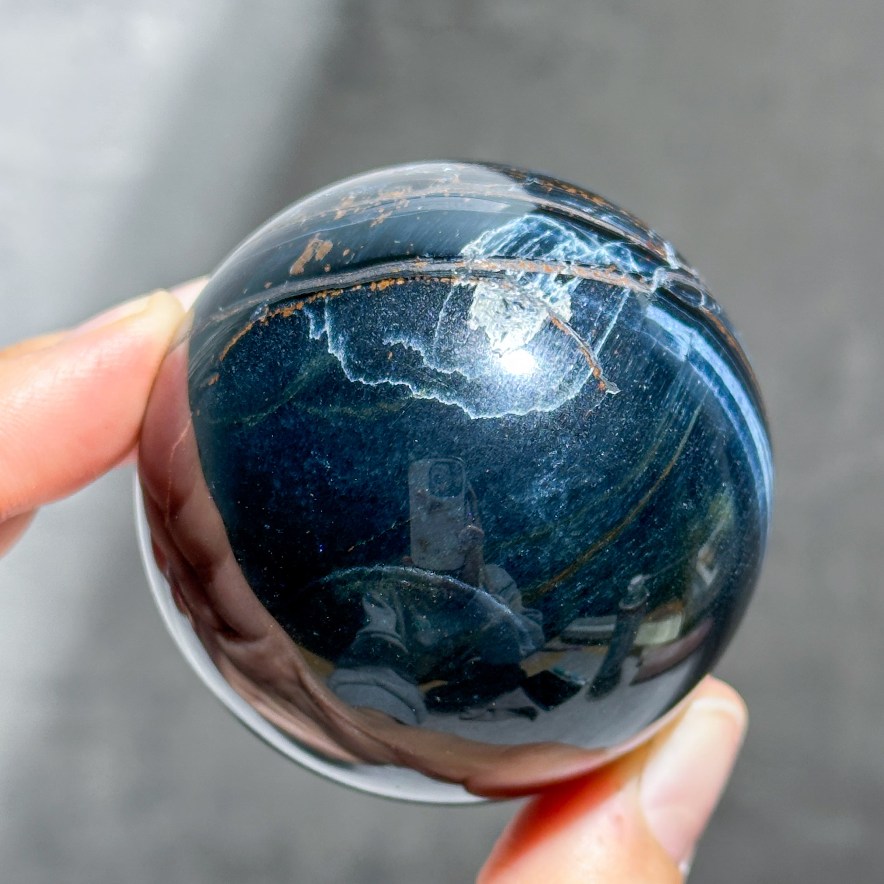 ブルータイガーアイ スフィア 03◇Blue Tiger's eye◇天然石・鉱物