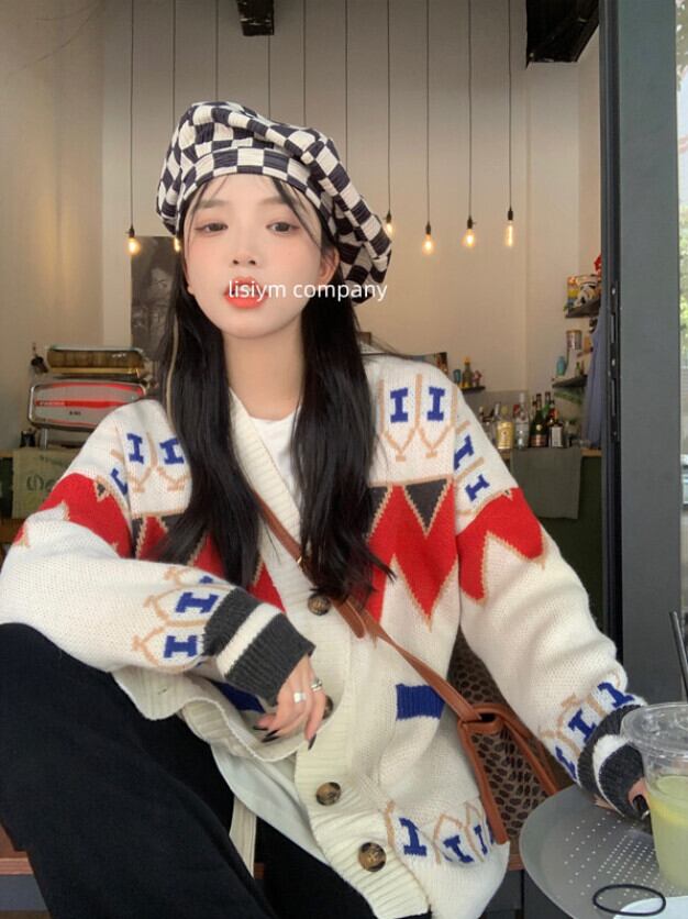 ルーズカーディガンセーター オータムスタイルジャケット ロング 秋物 モンロー88559886092