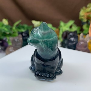 在庫SALE☆4.ちょこんと座っている可愛いフローライトねこ