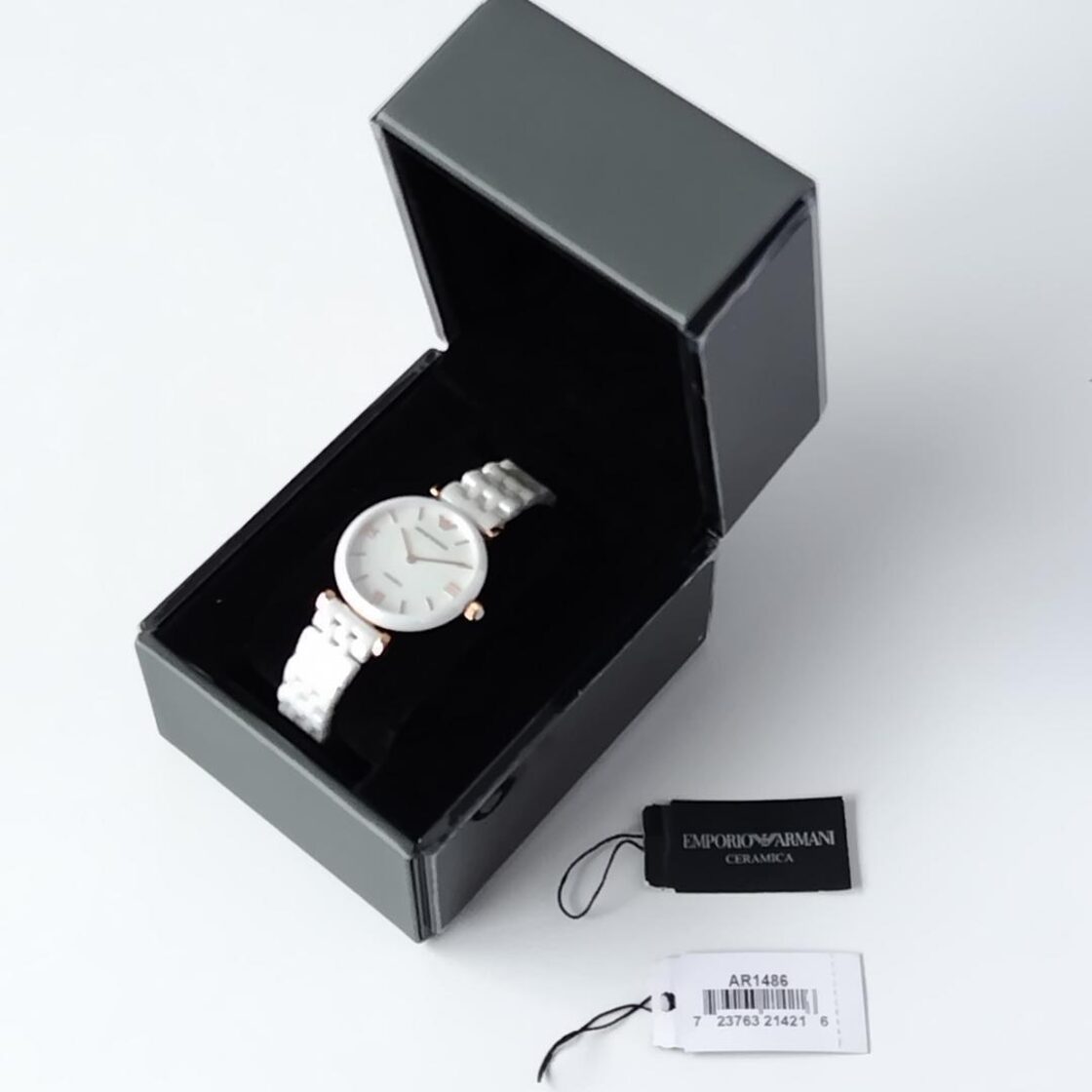 Emporio Armani Ceramica AR1486 白セラミック新品レディース高級 