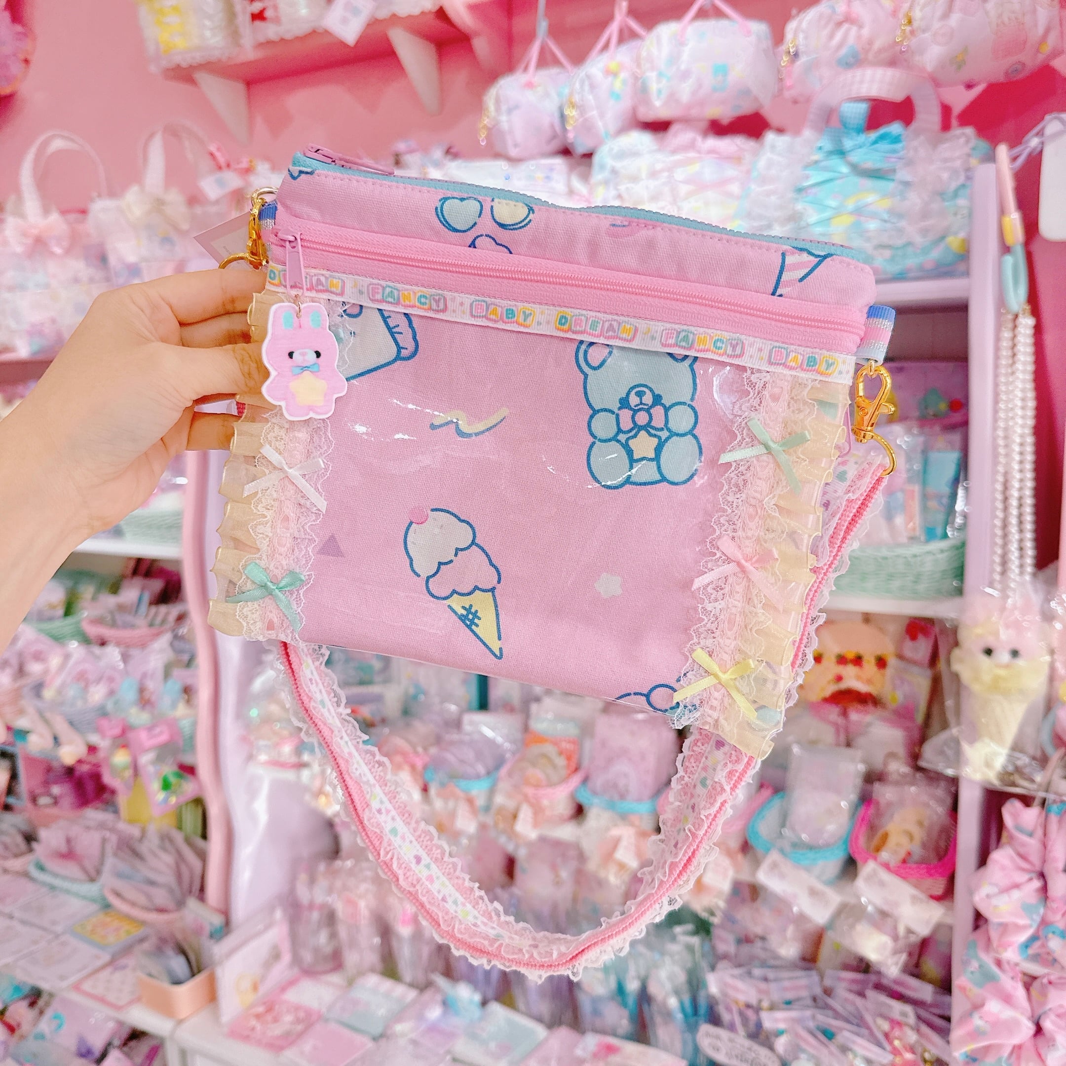 【E7】152-4 2wayぬいぐるみポケット付きサコッシュ