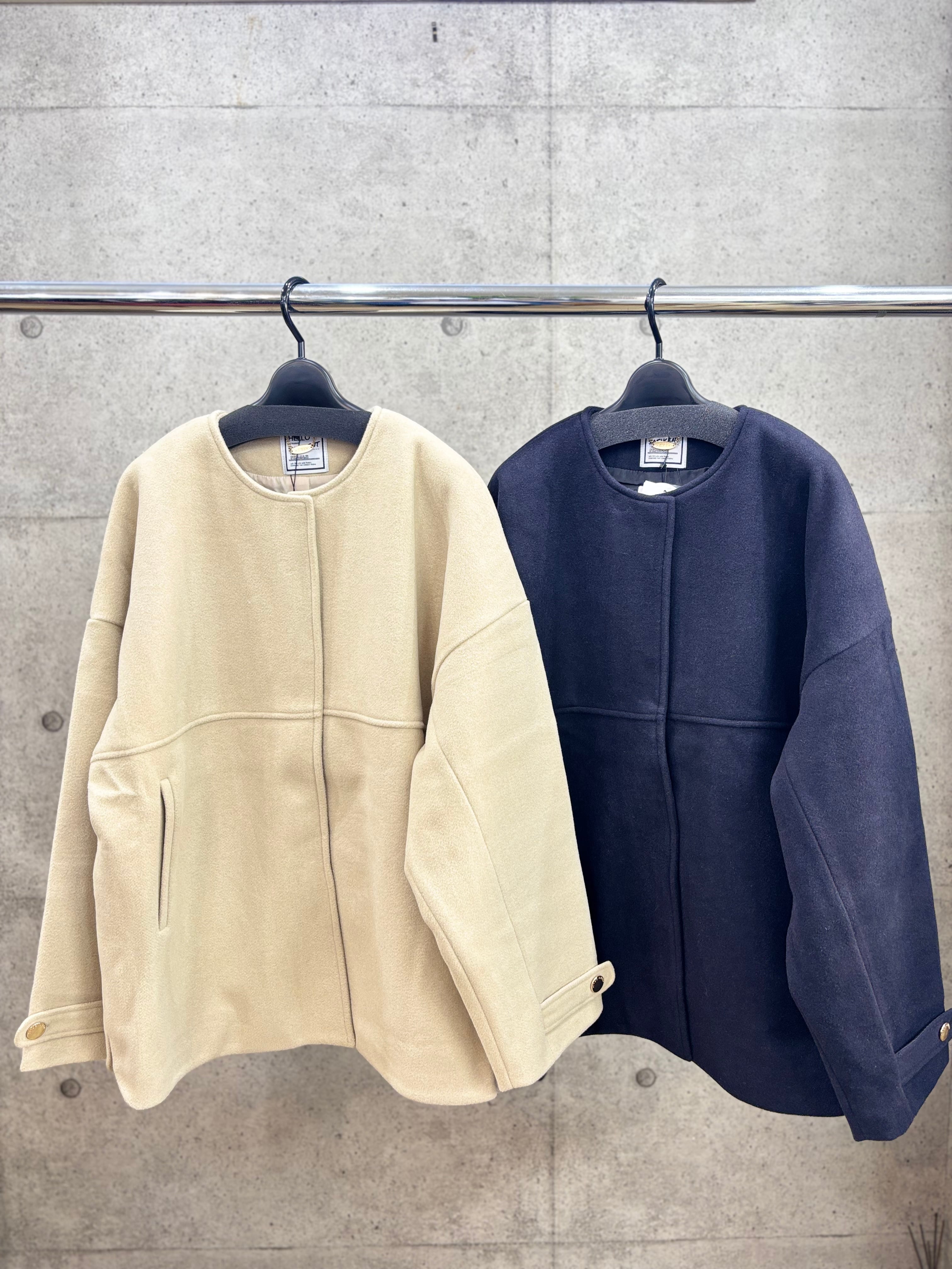 【送料無料】TASIKENT(タシケント)ノーカラーショートコクーンコート アウター 大人カジュアル 軽量防 寒 手洗い可能 T225-1708