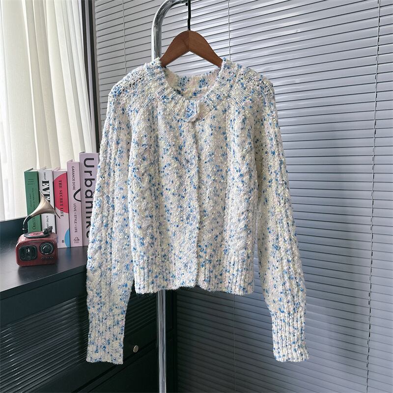 【outer】クルーネックニットカーデ M25577