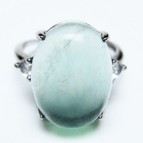 フローライト リング 蛍石 指輪 フリーサイズ 17号 一点物 メール便可 [M便 1/20] 115-7065