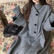 千鳥格子柄ダブルボタンコート ・79332