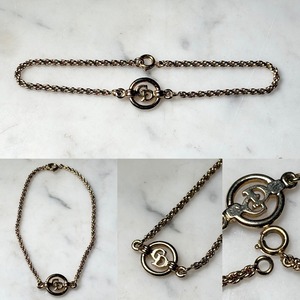vintage CHRISTIAN DIOR gold metal bracelet