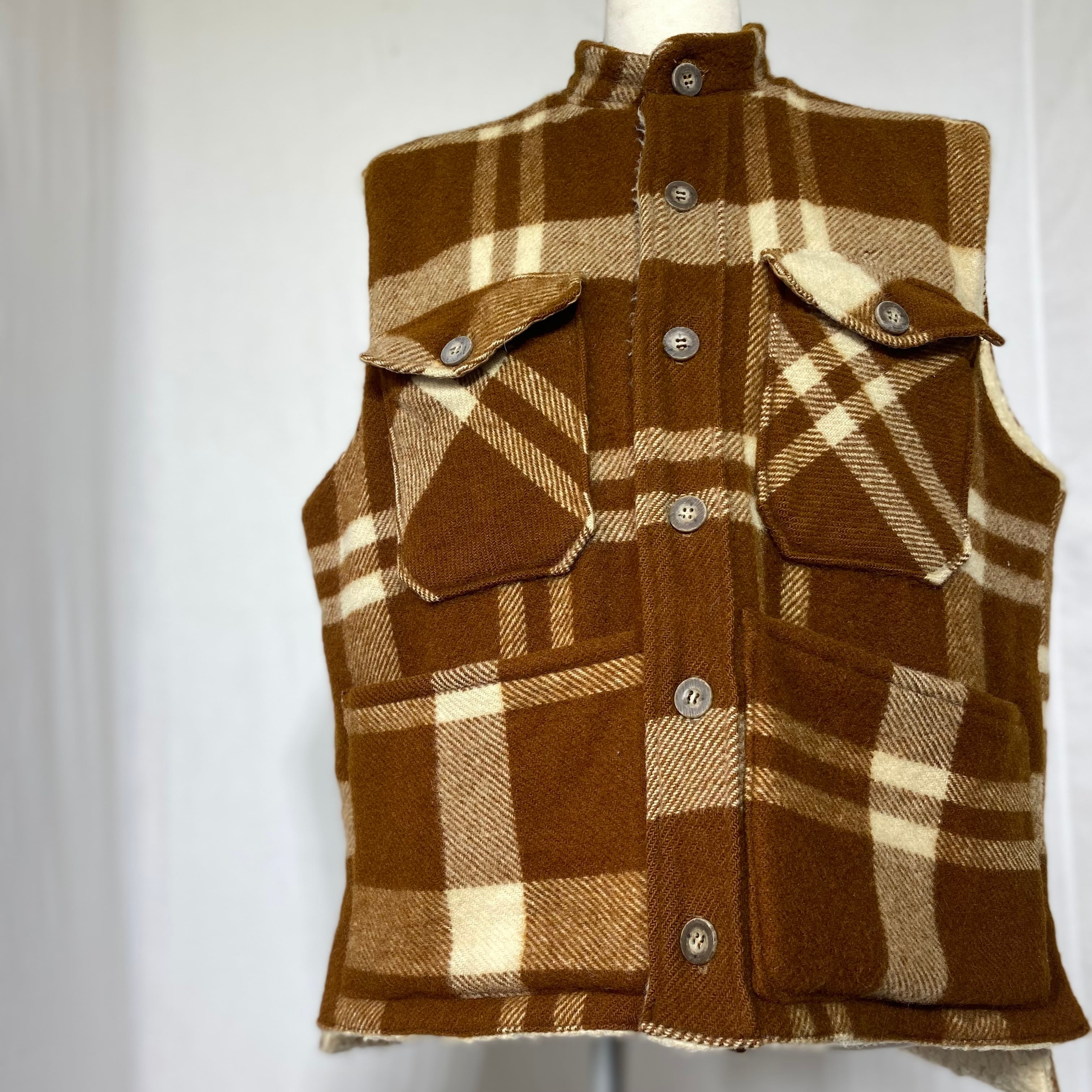 Re work Wool rich Wool Boa Vest / リワーク ウールリッチ ウール