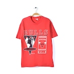 90s NBA シカゴブルズ USA製 ヴィンテージＴシャツ バスケットボール 赤 袖裾シングルステッチ HANES CHICAGO BULLS サイズL 古着 @BZ0148