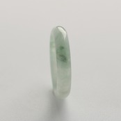 【17号】光が差し込む天然翡翠リング 白翡翠 くり抜き甲丸リング A貨翡翠 jd_rg1480