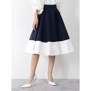bi-color flare skirt<sk1077>