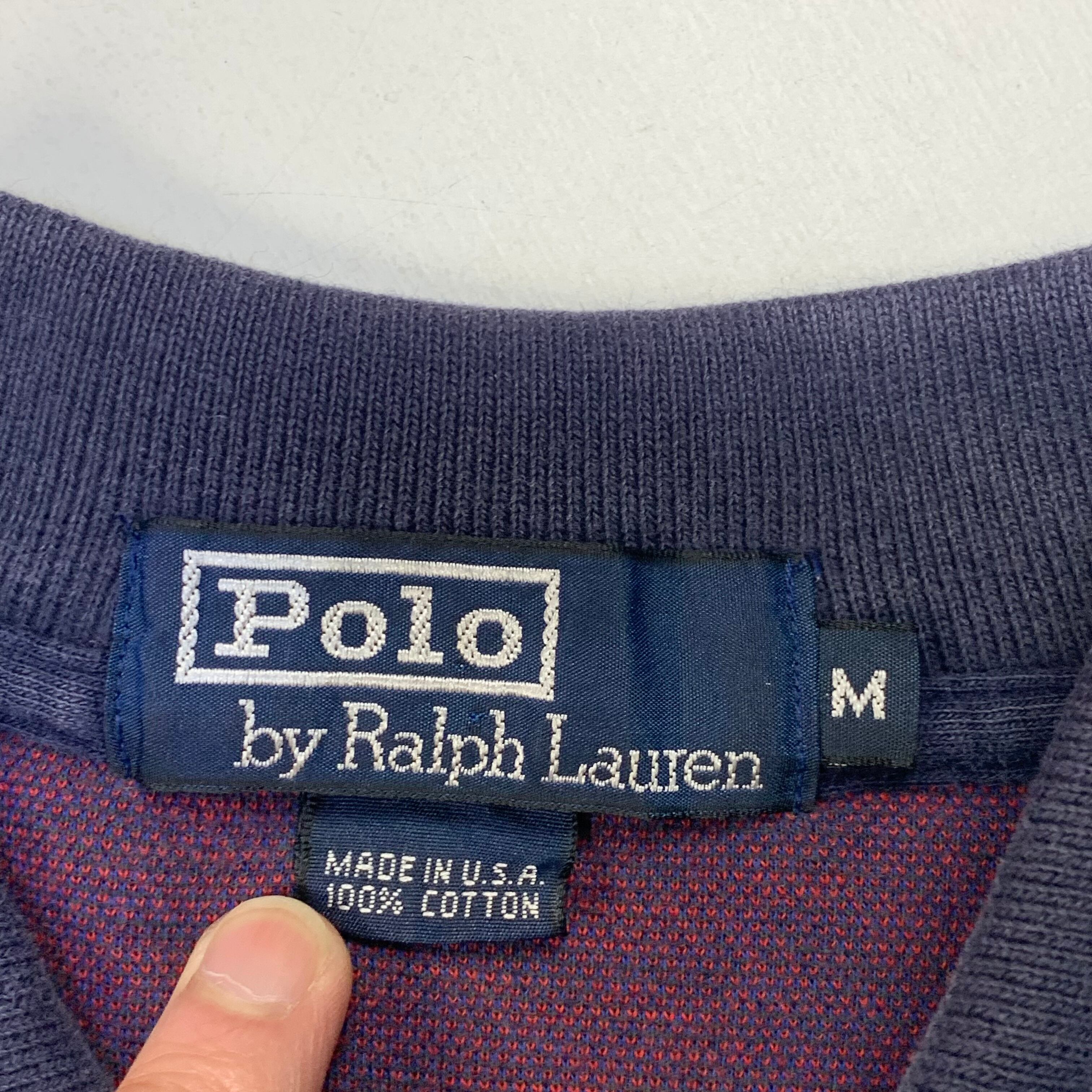 90s Polo by Ralph Lauren ラルフローレン USA製 タータンチェック 長袖 ポロシャツ M