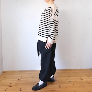 TOWAVASE(トワヴァーズ) Basque-pullover 1ply カシミヤ ボーダーニット