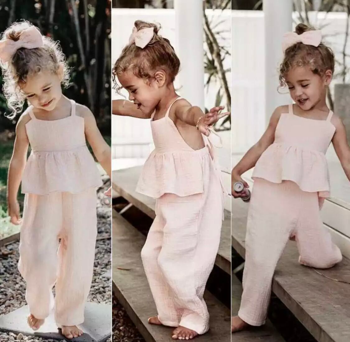 フリルジャンプスーツ》》》》》春夏 海外子供服 女の子 フリル